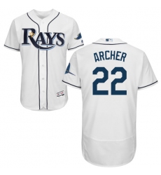 Men's Majestic Tampa Bay Rays #22 Chris Archer Home White Flexbase Authentic Collection MLB Jersey
