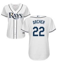 Women's Majestic Tampa Bay Rays #22 Chris Archer Replica White Home Cool Base MLB Jersey