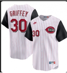 Men's Cincinnati Reds #30 Ken Griffey White Home Limited Stitched Baseball Jersey