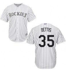 Youth Majestic Colorado Rockies #35 Chad Bettis Authentic White Home Cool Base MLB Jersey