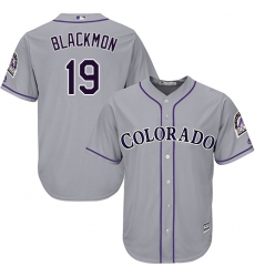 Youth Majestic Colorado Rockies #19 Charlie Blackmon Authentic Grey Road Cool Base MLB Jersey