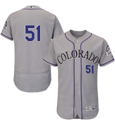 Men's Majestic Colorado Rockies #51 Jake McGee Grey Road Flex Base Authentic Collection MLB Jersey