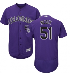 Men's Majestic Colorado Rockies #51 Jake McGee Purple Alternate Flex Base Authentic Collection MLB Jersey