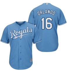 Men's Majestic Kansas City Royals #16 Paulo Orlando Replica Light Blue Alternate 1 Cool Base MLB Jersey