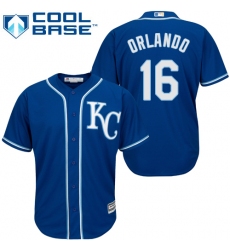Youth Majestic Kansas City Royals #16 Paulo Orlando Authentic Blue Alternate 2 Cool Base MLB Jersey