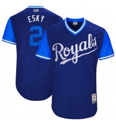 Men's Majestic Kansas City Royals #2 Alcides Escobar 