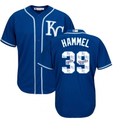Men's Majestic Kansas City Royals #39 Jason Hammel Blue Authentic Blue Team Logo Fashion Cool Base MLB Jersey