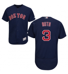 Men's Majestic Boston Red Sox #3 Babe Ruth Navy Blue Flexbase Authentic Collection MLB Jersey