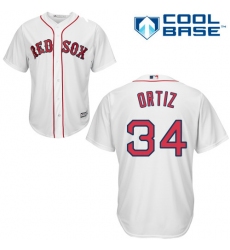 Youth Majestic Boston Red Sox #34 David Ortiz Authentic White Home Cool Base MLB Jersey
