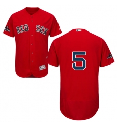 Men's Majestic Boston Red Sox #5 Nomar Garciaparra Red Alternate Flex Base Authentic Collection 2018 World Series Champions MLB Jersey