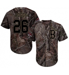 Men's Majestic Boston Red Sox #26 Wade Boggs Authentic Camo Realtree Collection Flex Base 2018 World Series Champions MLB Jersey