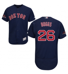 Men's Majestic Boston Red Sox #26 Wade Boggs Navy Blue Alternate Flex Base Authentic Collection 2018 World Series Champions MLB Jersey