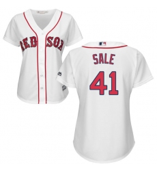 Women's Majestic Boston Red Sox #41 Chris Sale Authentic White Home MLB Jersey