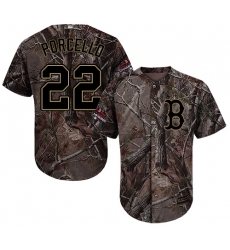 Youth Majestic Boston Red Sox #22 Rick Porcello Authentic Camo Realtree Collection Flex Base 2018 World Series Champions MLB Jersey
