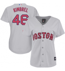 Women's Majestic Boston Red Sox #46 Craig Kimbrel Replica Grey Road MLB Jersey