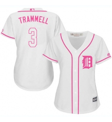 Women's Majestic Detroit Tigers #3 Alan Trammell Replica White Fashion Cool Base MLB Jersey