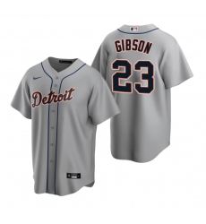 Men's Nike Detroit Tigers #23 Kirk Gibson Gray Road Stitched Baseball Jersey