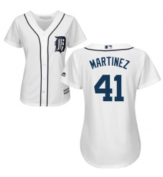Women's Majestic Detroit Tigers #41 Victor Martinez Authentic White Home Cool Base MLB Jersey