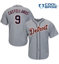 Youth Majestic Detroit Tigers #9 Nick Castellanos Replica Grey Road Cool Base MLB Jersey