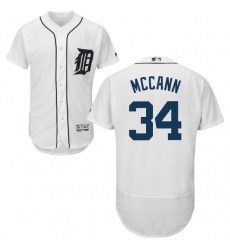 Men's Majestic Detroit Tigers #34 James McCann White Home Flex Base Authentic Collection MLB Jersey