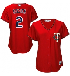Women's Majestic Minnesota Twins #2 Brian Dozier Authentic Scarlet Alternate Cool Base MLB Jersey