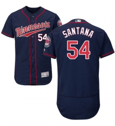 Men's Majestic Minnesota Twins #54 Ervin Santana Authentic Navy Blue Alternate Flex Base Authentic Collection MLB Jersey