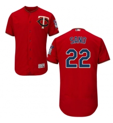 Men's Majestic Minnesota Twins #22 Miguel Sano Authentic Scarlet Alternate Flex Base Authentic Collection MLB Jersey