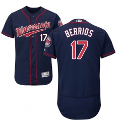 Men's Majestic Minnesota Twins #17 Jose Berrios Authentic Navy Blue Alternate Flex Base Authentic Collection MLB Jersey