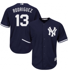 Youth Majestic New York Yankees #13 Alex Rodriguez Authentic Navy Blue Alternate MLB Jersey