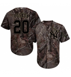 Youth Majestic New York Yankees #20 Jorge Posada Authentic Camo Realtree Collection Flex Base MLB Jersey