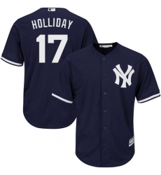 Youth Majestic New York Yankees #17 Matt Holliday Replica Navy Blue Alternate MLB Jersey