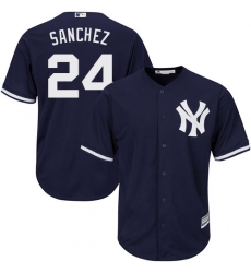Youth Majestic New York Yankees #24 Gary Sanchez Replica Navy Blue Alternate MLB Jersey