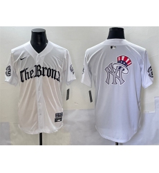 Mens New York Yankees Team Big Logo White 'Gothic Legacy Edition' Vapor Premier Limited Stitched Baseball Jersey