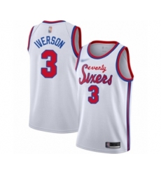 Youth Philadelphia 76ers #3 Allen Iverson Swingman White Hardwood Classics Basketball Jersey