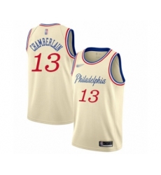 Men's Philadelphia 76ers #13 Wilt Chamberlain Swingman Cream Basketball Jersey - 2019 20 City Edition