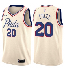 Men's Nike Philadelphia 76ers #20 Markelle Fultz Authentic Cream NBA Jersey - City Edition
