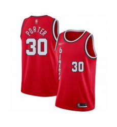 Men's Portland Trail Blazers #30 Terry Porter Authentic Red Hardwood Classics Basketball Jersey