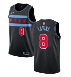 Men's Nike Chicago Bulls #8 Zach LaVine Swingman Black NBA Jersey - City Edition