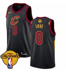 Men's Nike Cleveland Cavaliers #0 Kevin Love Authentic Black 2018 NBA Finals Bound NBA Jersey Statement Edition