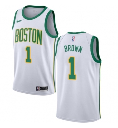 Youth Nike Boston Celtics #1 Walter Brown Swingman White NBA Jersey - City Edition