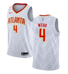 Youth Nike Atlanta Hawks #4 Spud Webb Authentic White NBA Jersey - Association Edition