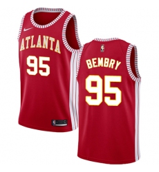 Women's Nike Atlanta Hawks #95 DeAndre' Bembry Authentic Red NBA Jersey Statement Edition