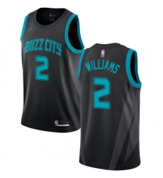 Youth Nike Jordan Charlotte Hornets #2 Marvin Williams Swingman Black NBA Jersey - 2018 19 City Edition