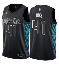 Men's Nike Jordan Charlotte Hornets #41 Glen Rice Swingman Black NBA Jersey - City Edition