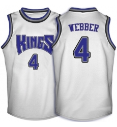 Men's Adidas Sacramento Kings #4 Chris Webber Swingman White Throwback NBA Jersey
