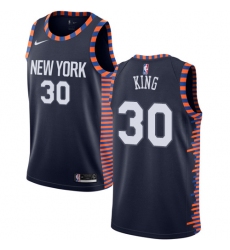Youth Nike New York Knicks #30 Bernard King Swingman Navy Blue NBA Jersey - 2018 19 City Edition