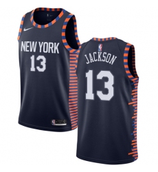 Youth Nike New York Knicks #13 Mark Jackson Swingman Navy Blue NBA Jersey - 2018  19 City Edition