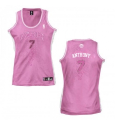 Women's Adidas New York Knicks #7 Carmelo Anthony Authentic Pink Fashion NBA Jersey