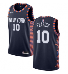 Youth Nike New York Knicks #10 Walt Frazier Swingman Navy Blue NBA Jersey - 2018 19 City Edition