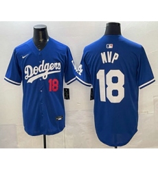 Men's Los Angeles Dodgers #18 Yoshinobu Yamamoto MVP Blue Limited Stitched Jersey